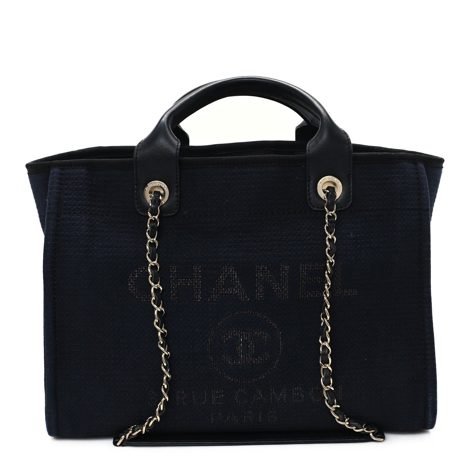 Chanel Mixed Fibers Small Deauville Tote Navy 1 of 13
