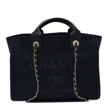 Chanel Mixed Fibers Small Deauville Tote Navy 1 of 13