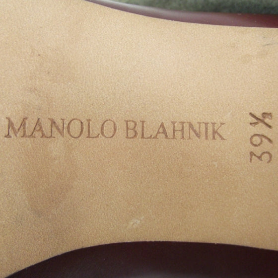FASHIONPHILE MANOLOBLAHNIKLeatherBowKittenHeels39.5 8 of 9