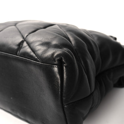 Saint Laurent Lambskin Quilted Medium Loulou Puffer Monogram Chain Satchel Black 12 of 13