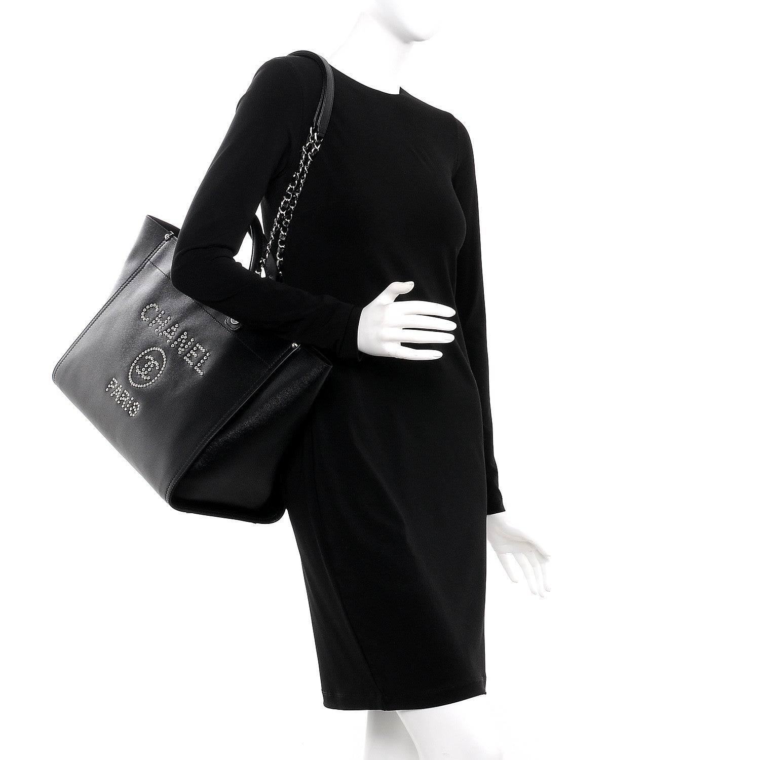 Chanel Caviar Medium Studded Deauville Tote Black 2 of 8