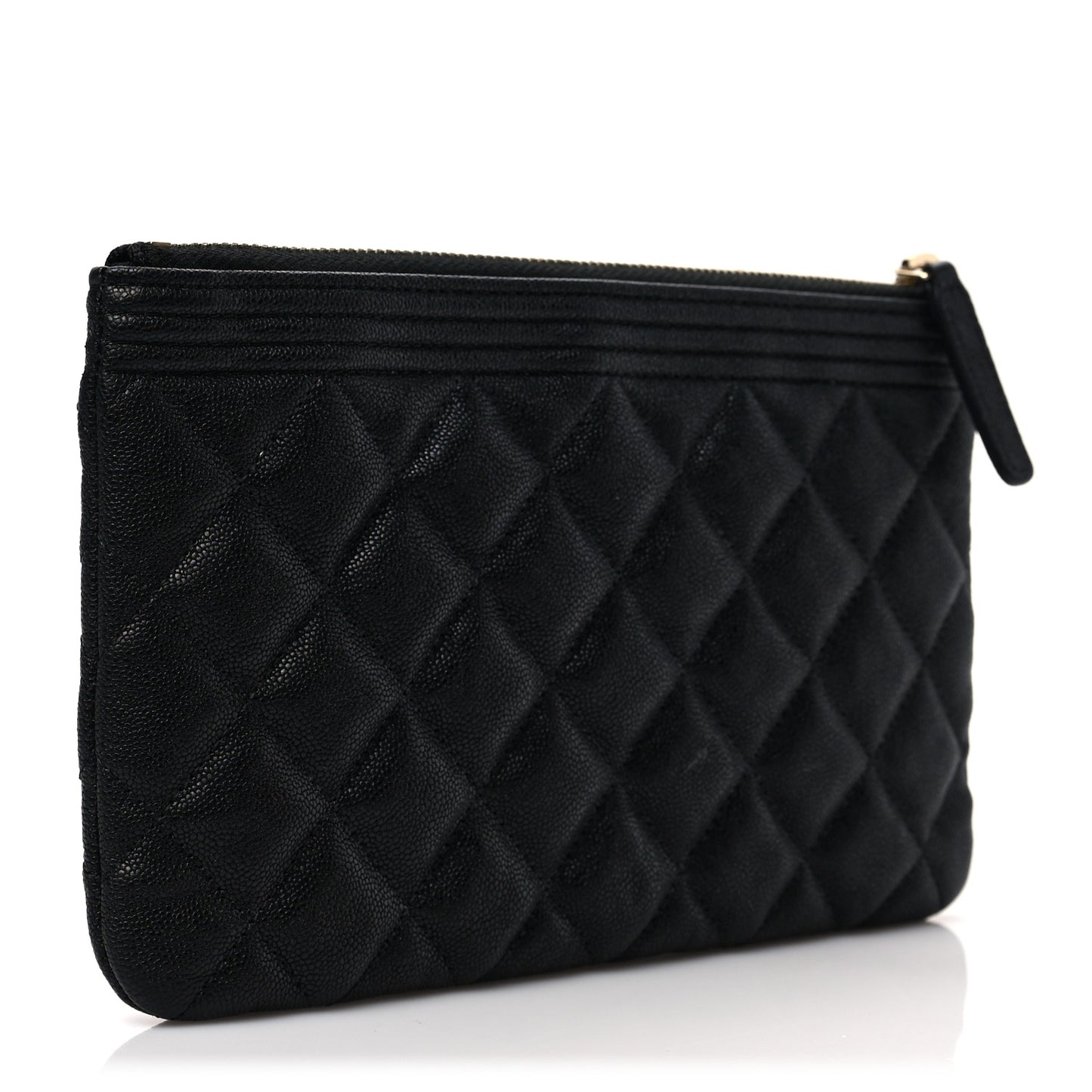 Caviar Quilted Small Boy Cosmetic Case Black