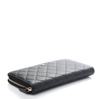 Chanel Caviar Quilted Large Zip Around Organizer Wallet Black 4 of 8