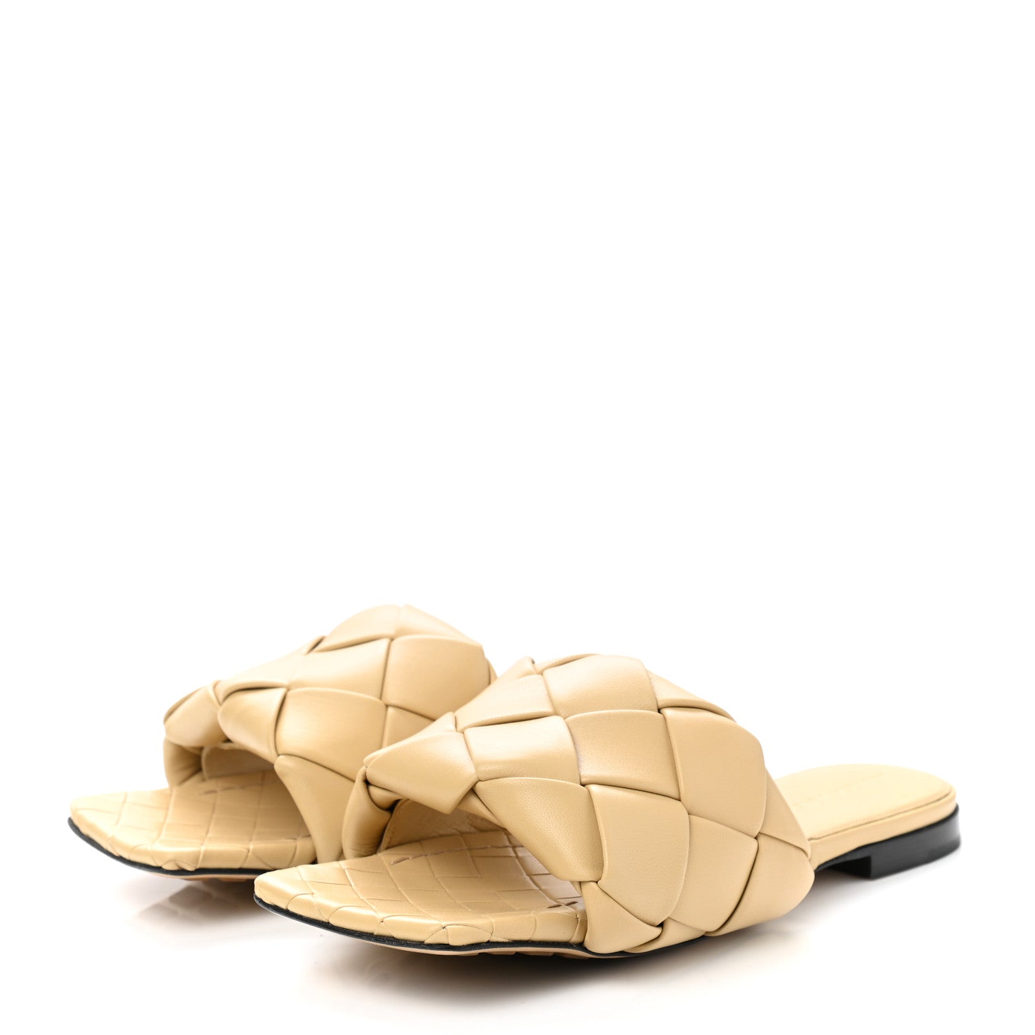 Bottega Veneta Nappa Maxi Intrecciato Lido Flat Sandals 38 Cane Sugar 3 of 9