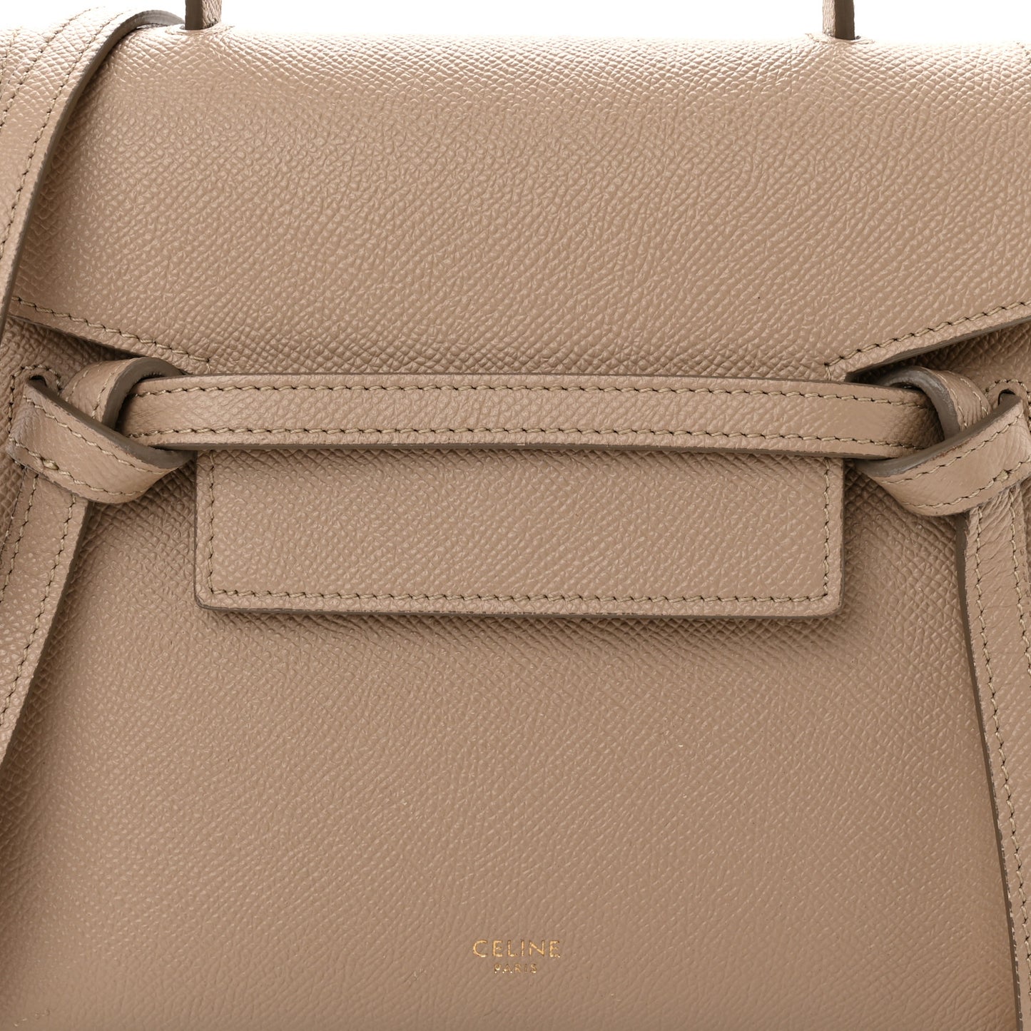 Grained Calfskin Nano Belt Bag Light Taupe