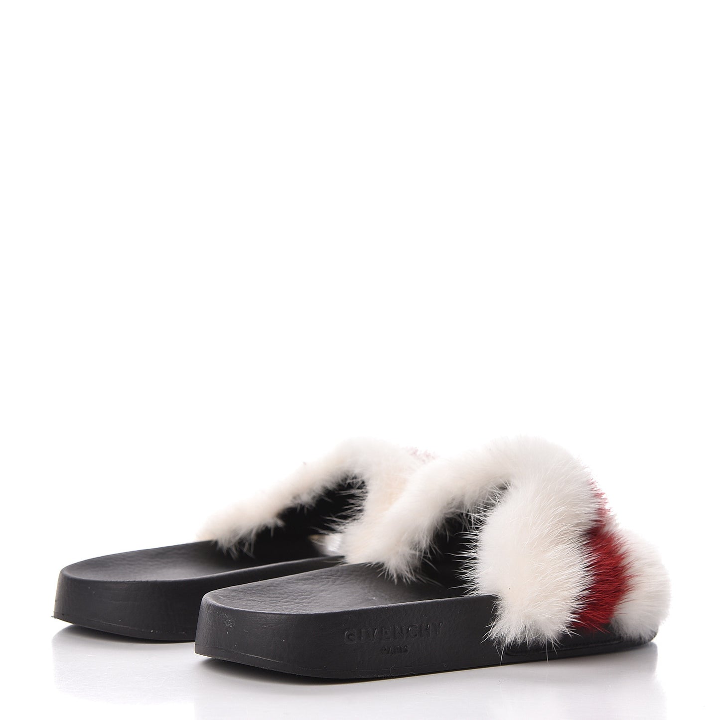 Mink Rubber Slide Sandals 36 White Red