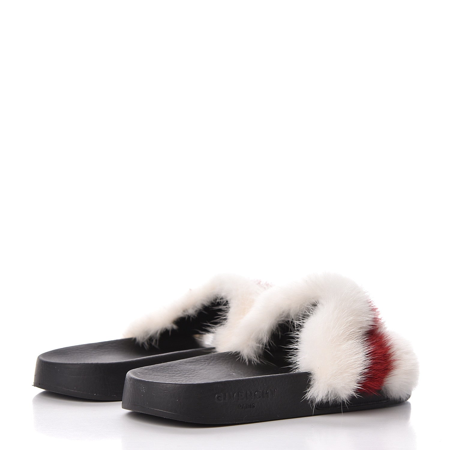 Givenchy Mink Rubber Slide Sandals 36 White Red 4 of 9