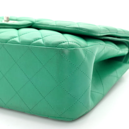 Chanel Lambskin Quilted Jumbo Double Flap Green 10 of 13