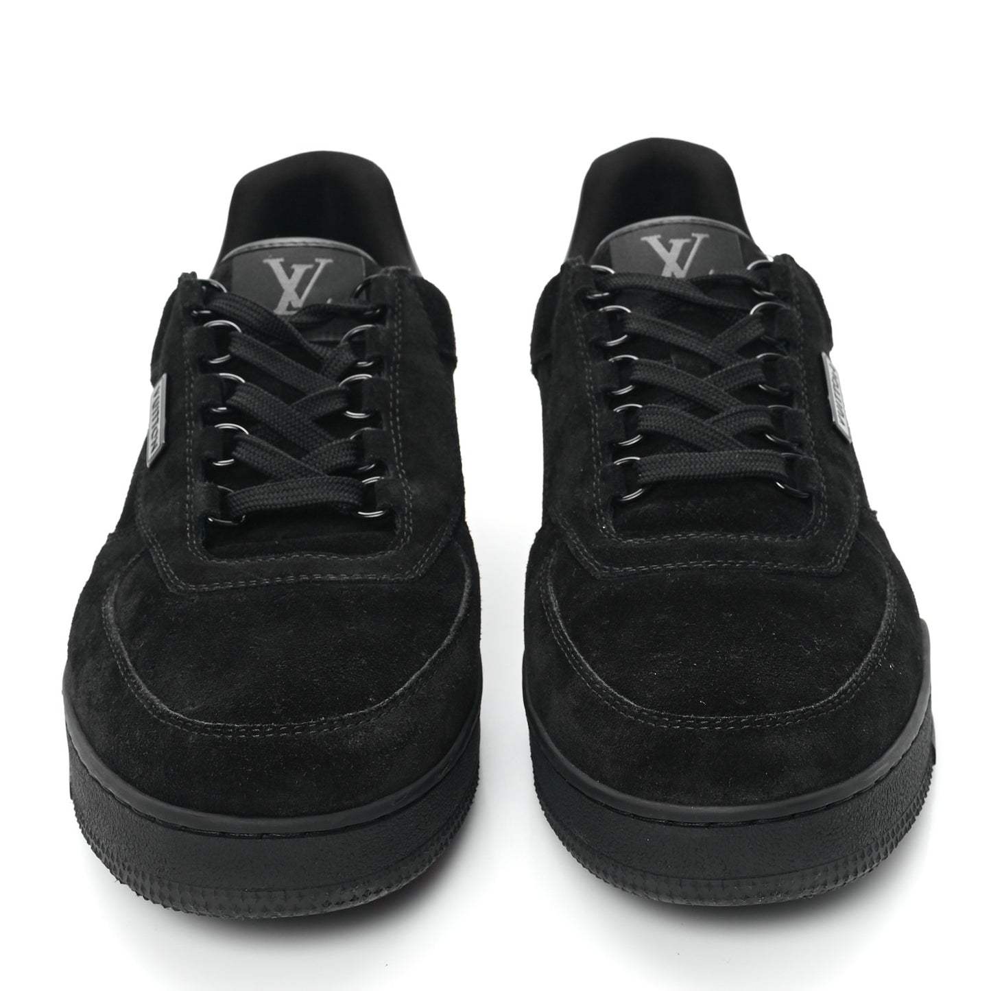 Suede Mens LV Trainer Sneakers 10 Black