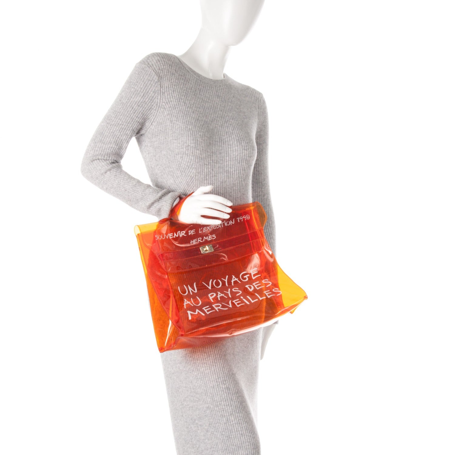 Hermes Vinyl Souvenir De L'Exposition Kelly Orange 2 of 5
