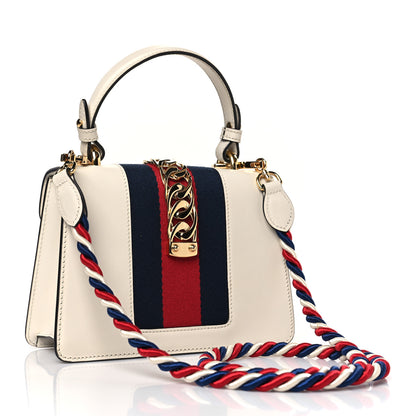 Gucci Calfskin Mini Sylvie Top Handle Bag White 3 of 9