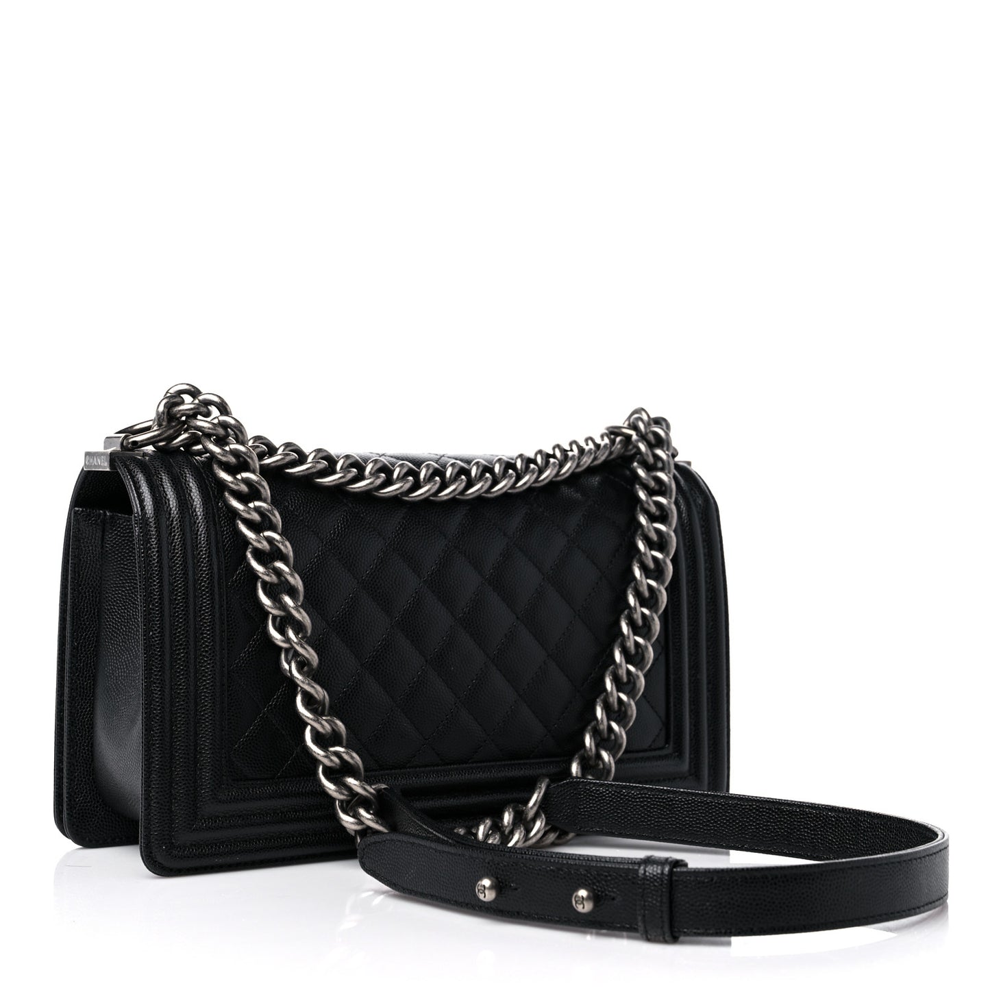 Caviar Quilted Medium Boy Flap Black