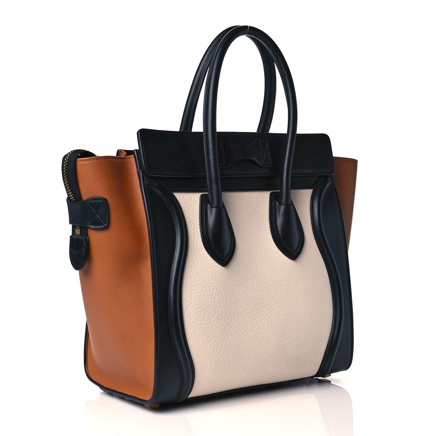 Celine Baby Grained Calfskin Tri-Color Micro Luggage White 3 of 9