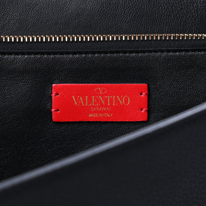 Valentino Garavani Pebbled Calfskin Large VRing Chain Shoulder Bag Black 6 of 8