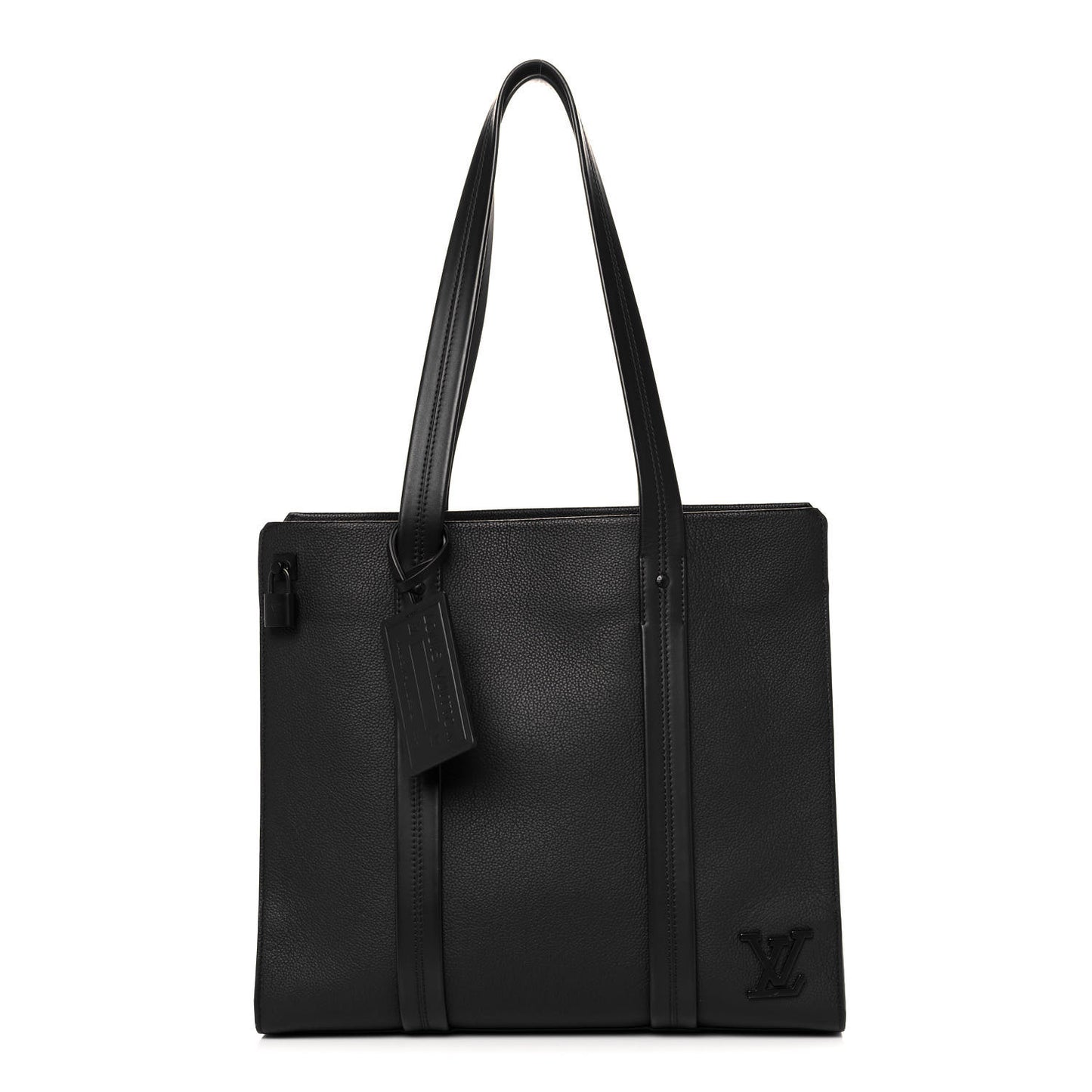 Grained Calfskin LV Aerogram Tote Black