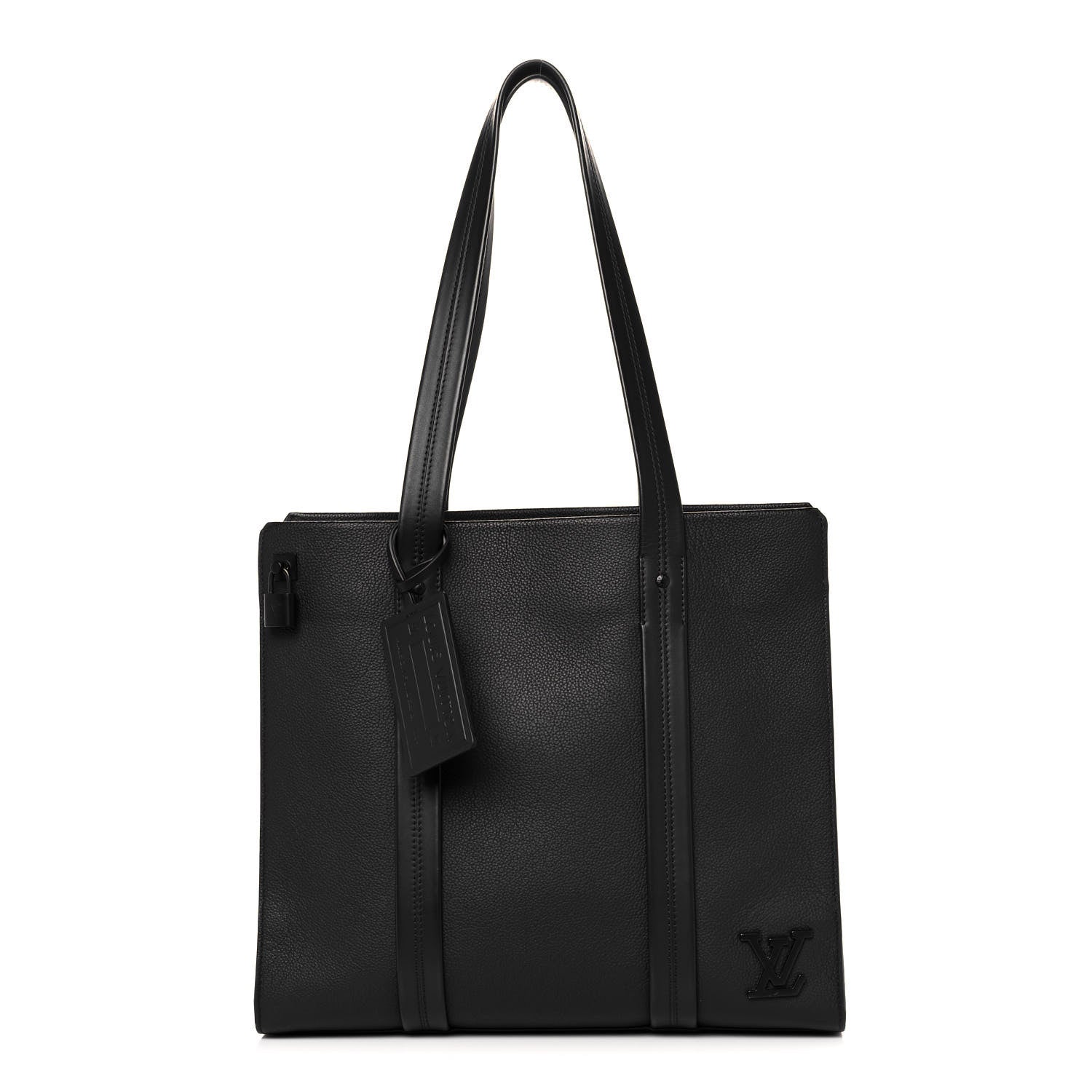 Louis Vuitton Grained Calfskin LV Aerogram Tote Black 1 of 12