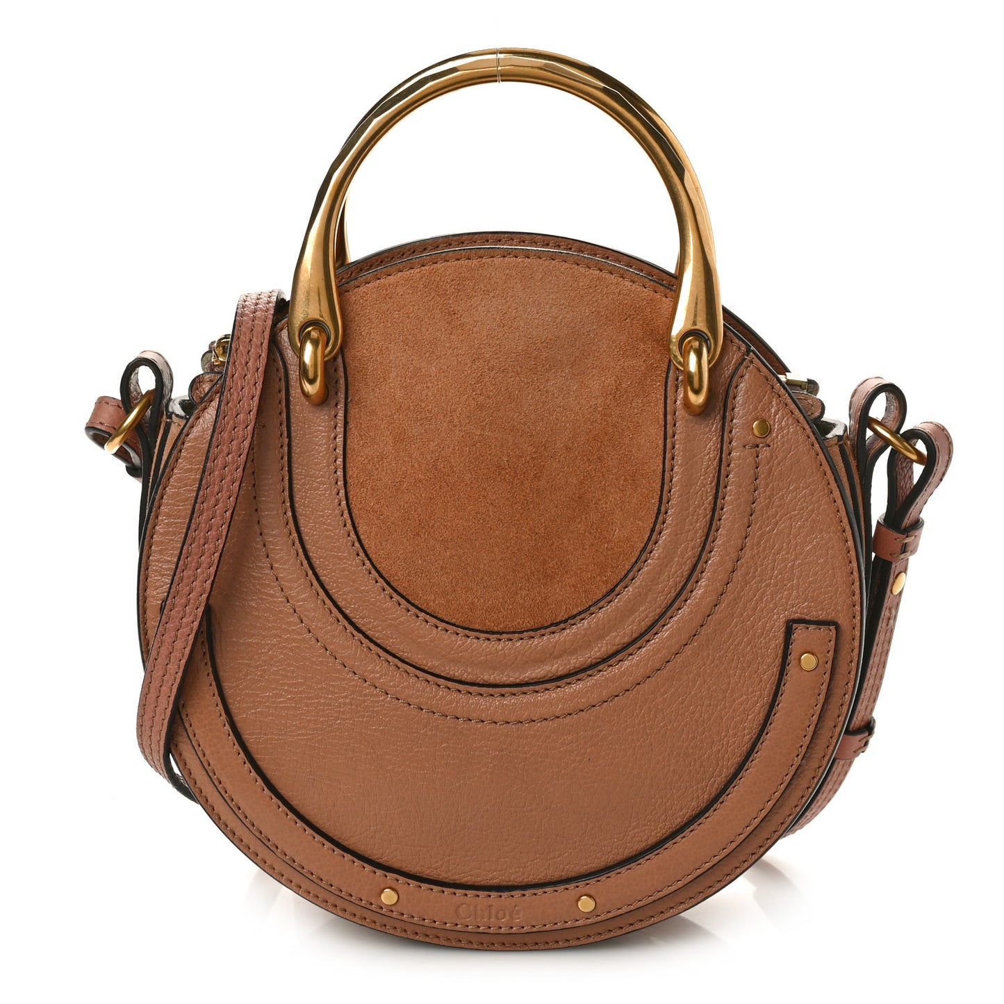 Shiny Goatskin Suede Small Pixie Bag Caramel