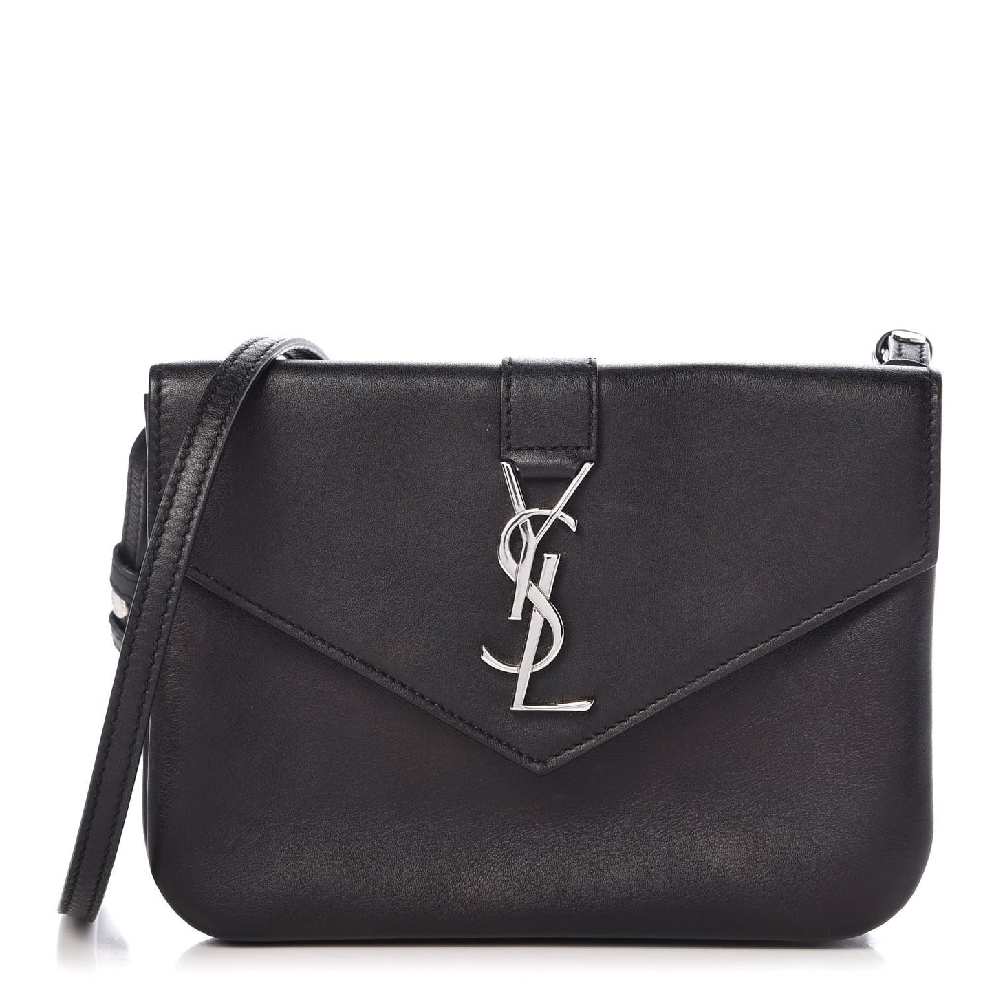 Calfskin Monogram Tri Pocket Crossbody Bag Black