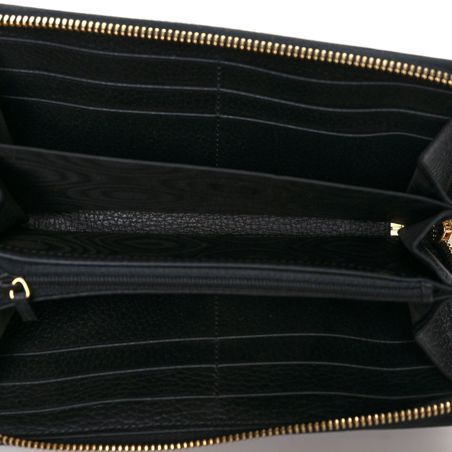 Gucci Dollar Calfskin GG Supreme Monogram GG Marmont Zip Around Wallet Black Beige Ebony 5 of 6