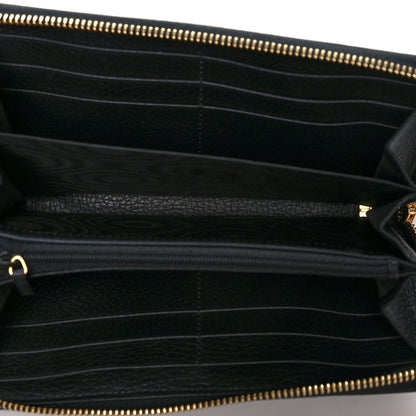 Gucci Dollar Calfskin GG Supreme Monogram GG Marmont Zip Around Wallet Black Beige Ebony 5 of 6