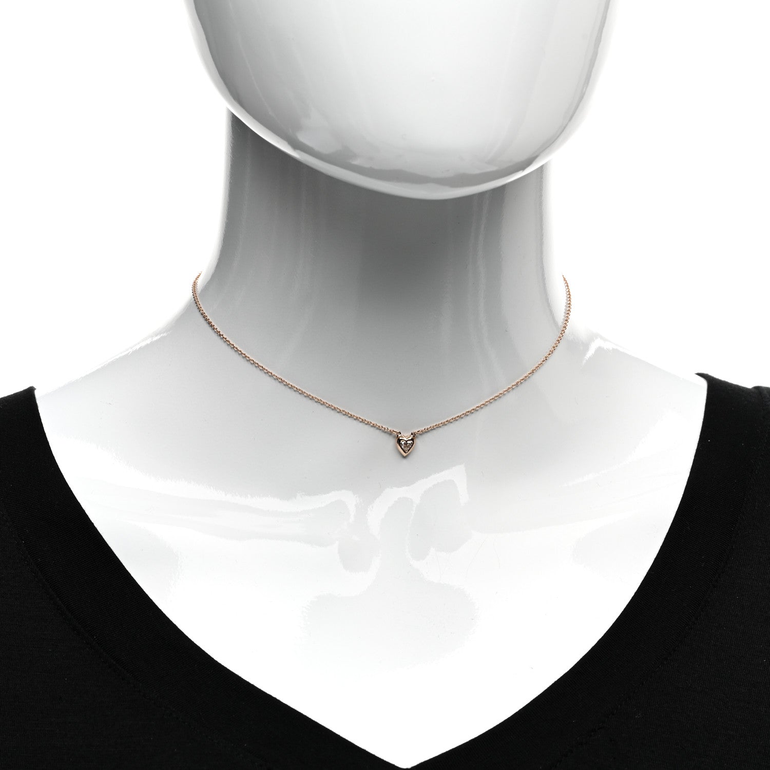 Tiffany 18K Rose Gold Diamond .17ct Elsa Peretti Diamonds by the Yard Heart Pendant Necklace 2 of 5