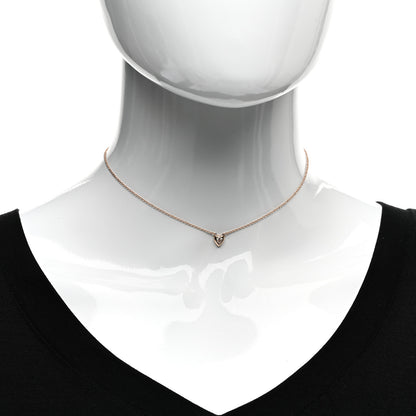 Tiffany 18K Rose Gold Diamond .17ct Elsa Peretti Diamonds by the Yard Heart Pendant Necklace 2 of 5