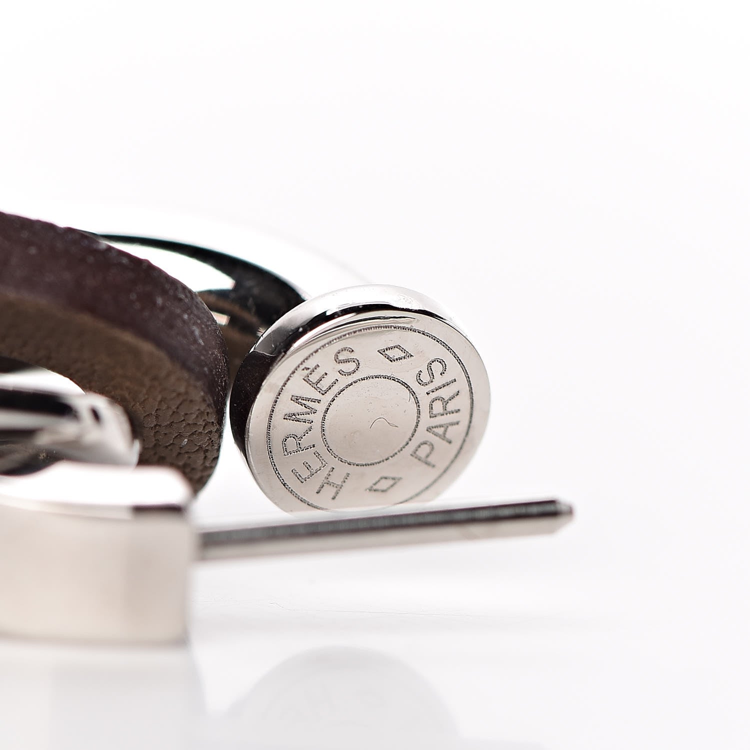 Hermes Palladium Swift O'Kelly Earrings Etoupe 4 of 7
