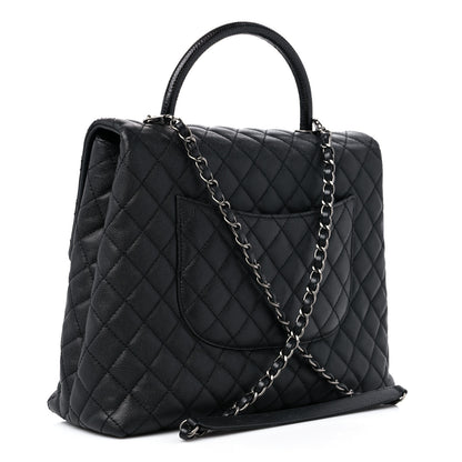 Chanel Caviar Lizard Quilted Large Coco Handle Flap Black 3 of 13
