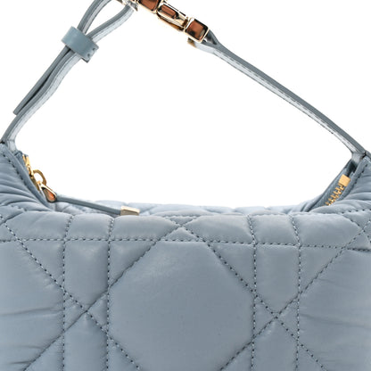 Christian Dior Calfskin Macrocannage Small Diortravel Nomad Pouch Bracing Blue 8 of 10