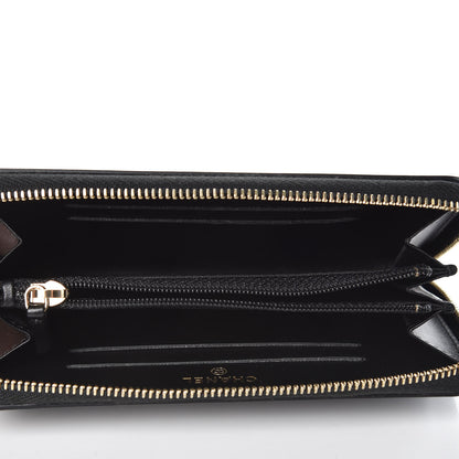 Chanel Caviar Quilted Medium Filigree Zip Around Wallet Black 5 of 9