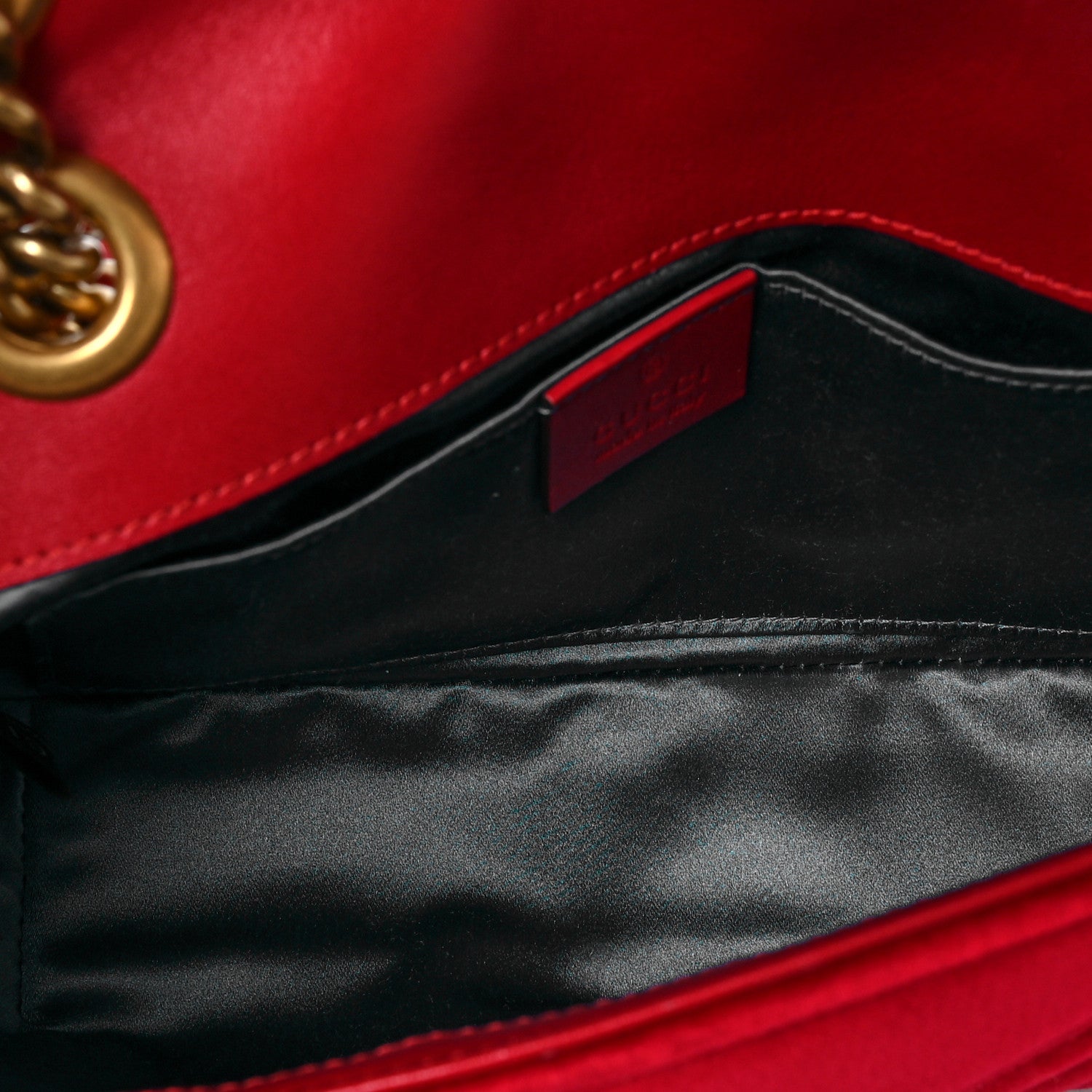 Gucci Velvet Matelasse Mini GG Marmont Shoulder Bag Hibiscus Red 5 of 9