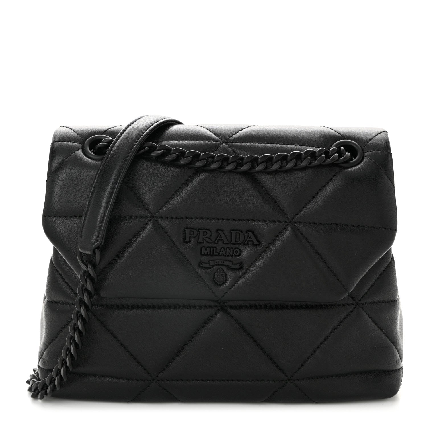 Prada Nappa Triangle Stitched Small Spectrum Bag Black 1 of 10