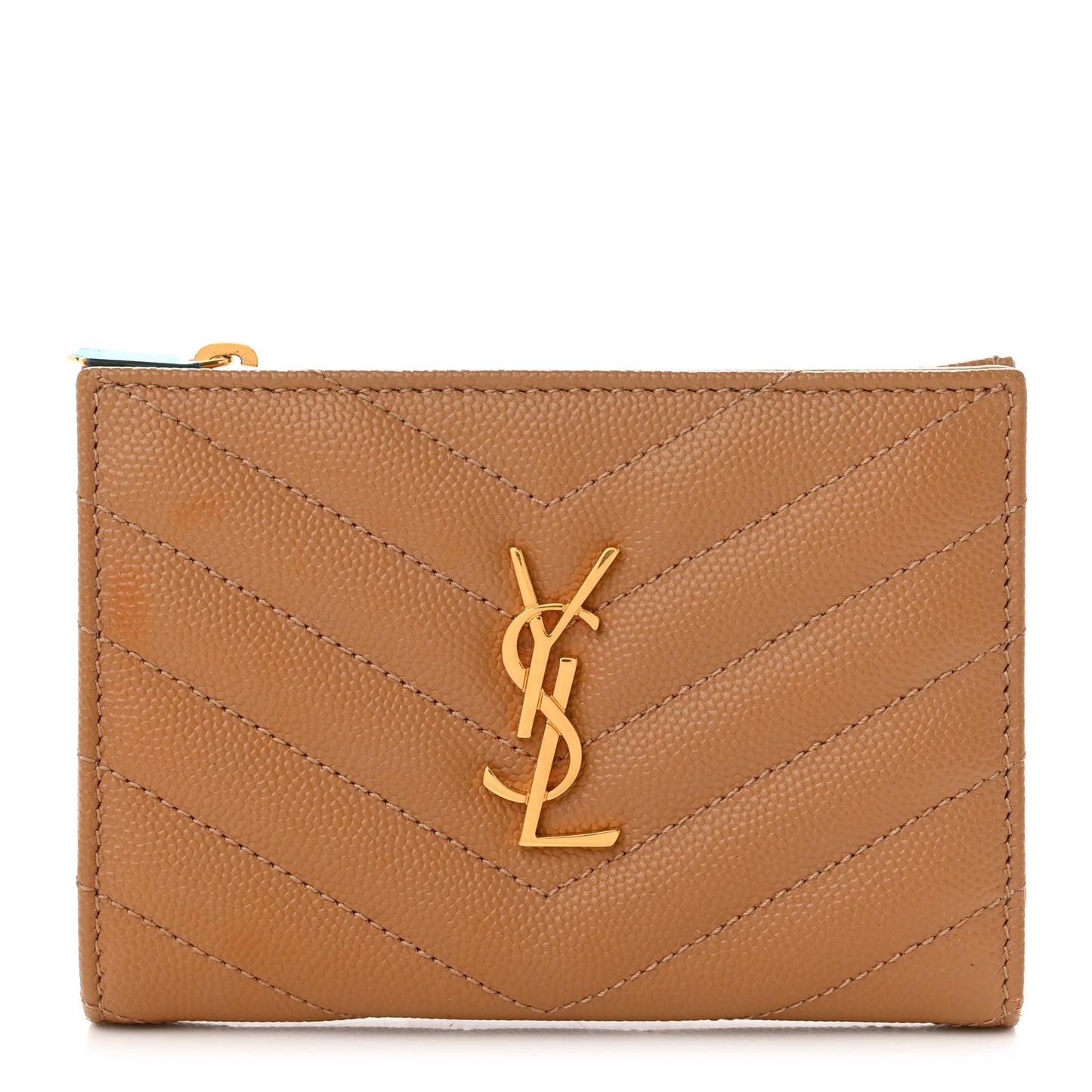 Grain De Poudre Matelasse Chevron Cassandre Fragments Zipperred Bi-Fold Wallet Natural Dark