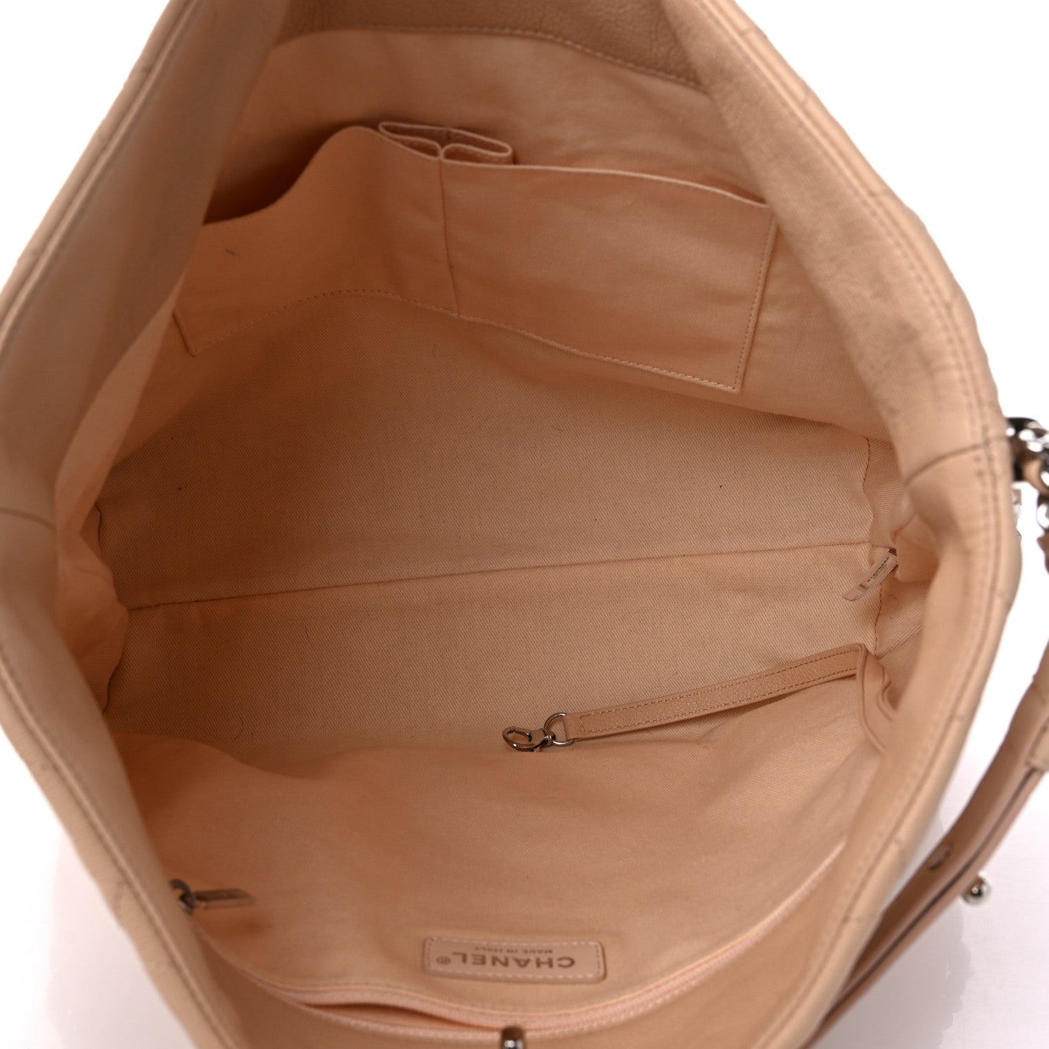Chanel Grained Calfskin Stitched Medium Braided With Style Hobo Beige 5 of 11