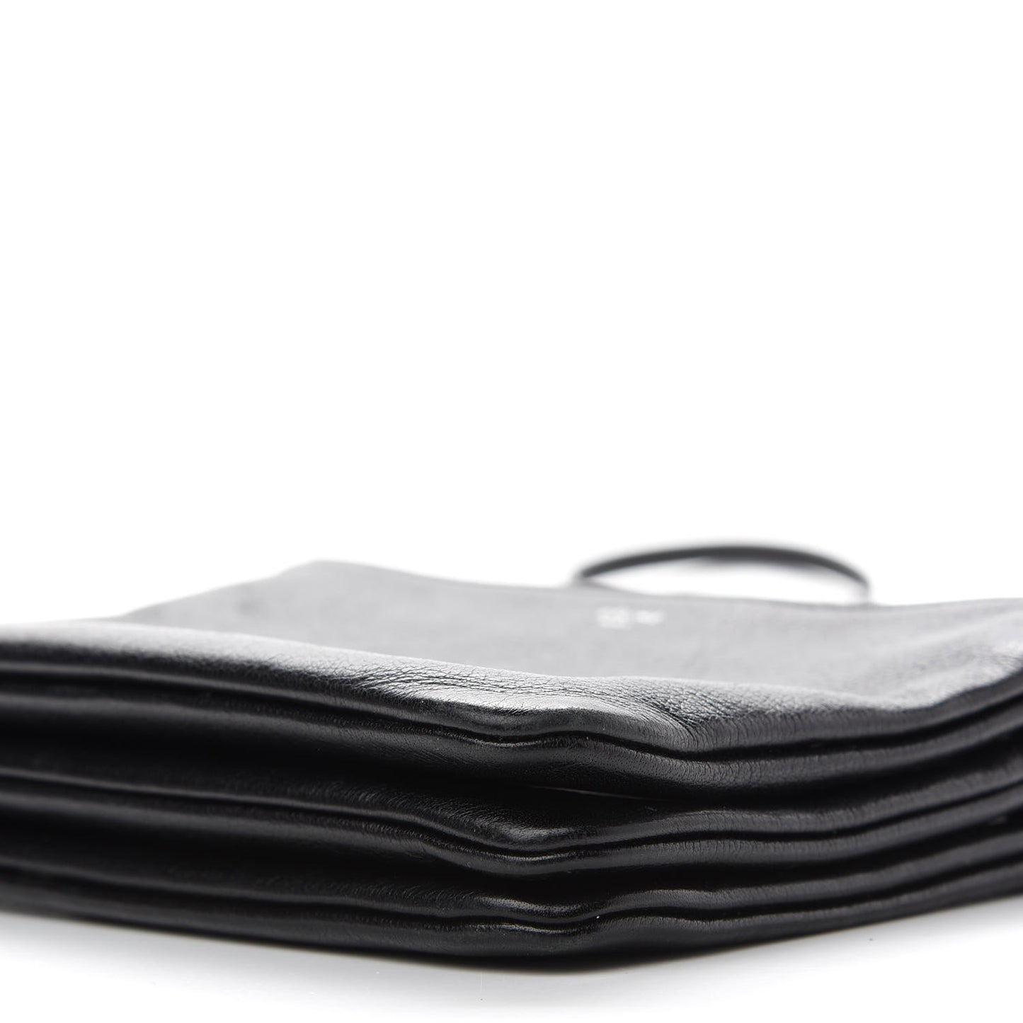 Shiny Textured Calfskin Small Trio Crossbody Bag Black