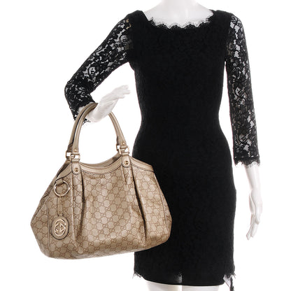 Gucci Guccissima Medium Sukey Tote Champagne 2 of 9