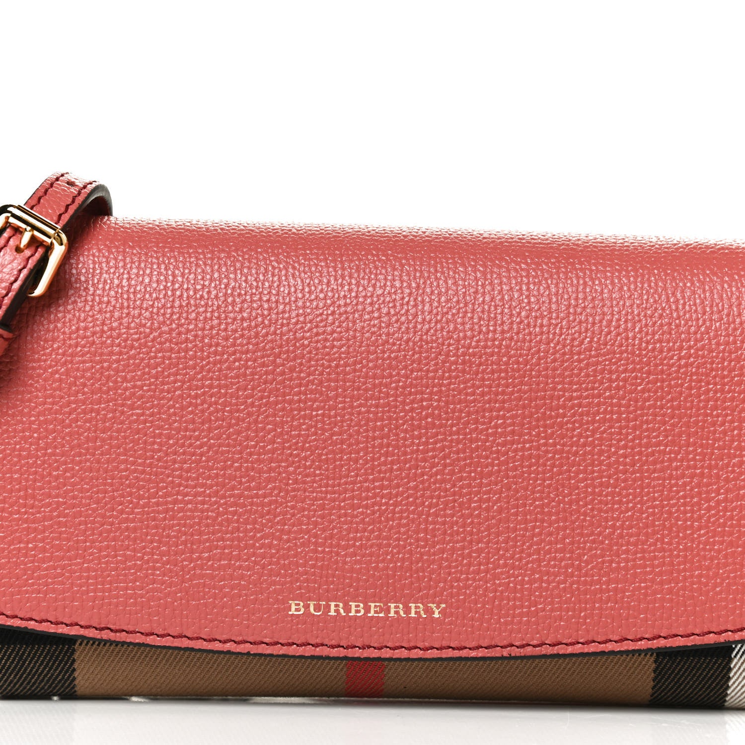 Burberry Calfskin House Check Henley Wallet On Chain Red 9 of 11