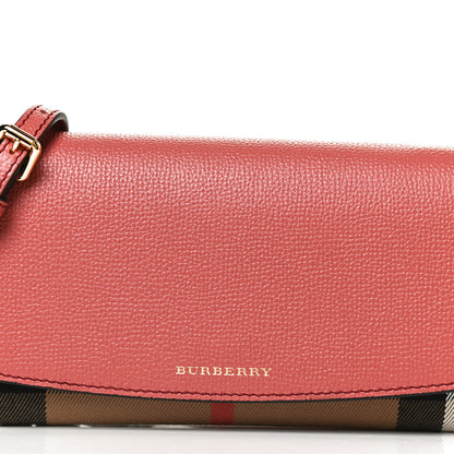 Burberry Calfskin House Check Henley Wallet On Chain Red 9 of 11