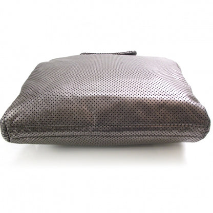 Chanel Metallic Crackled Calfskin Perforated Drill Shoulder Bag Silver 4 of 12