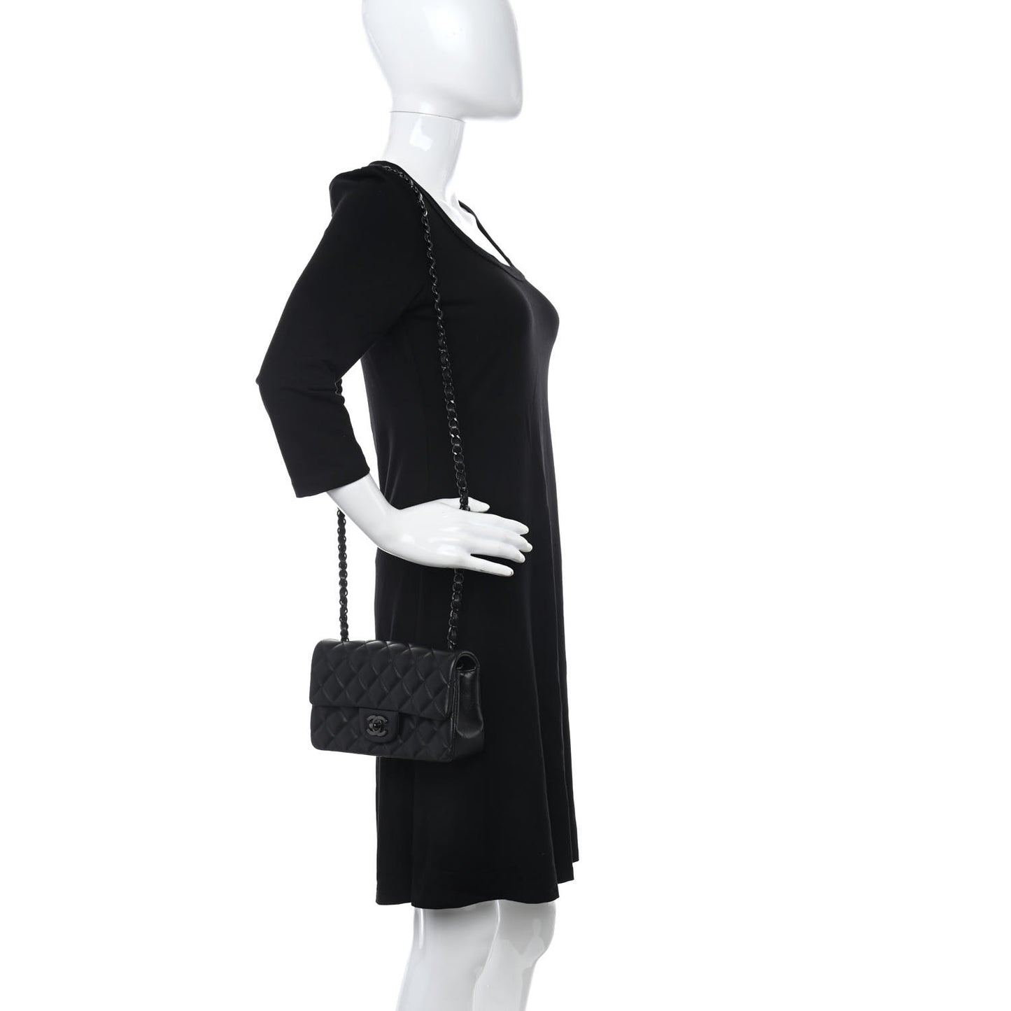 Lambskin Quilted Mini Rectangular Flap So Black