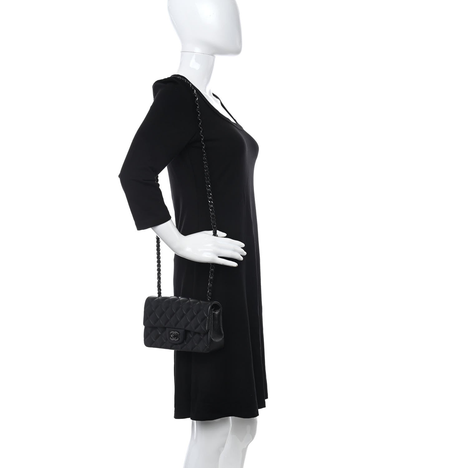 Chanel Lambskin Quilted Mini Rectangular Flap So Black 2 of 11