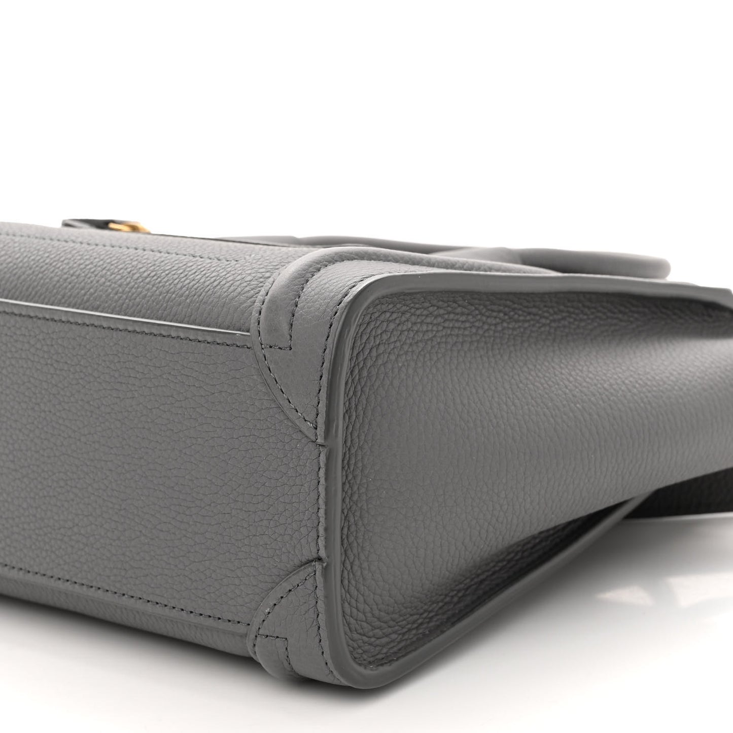 Drummed Calfskin Nano Luggage Kohl