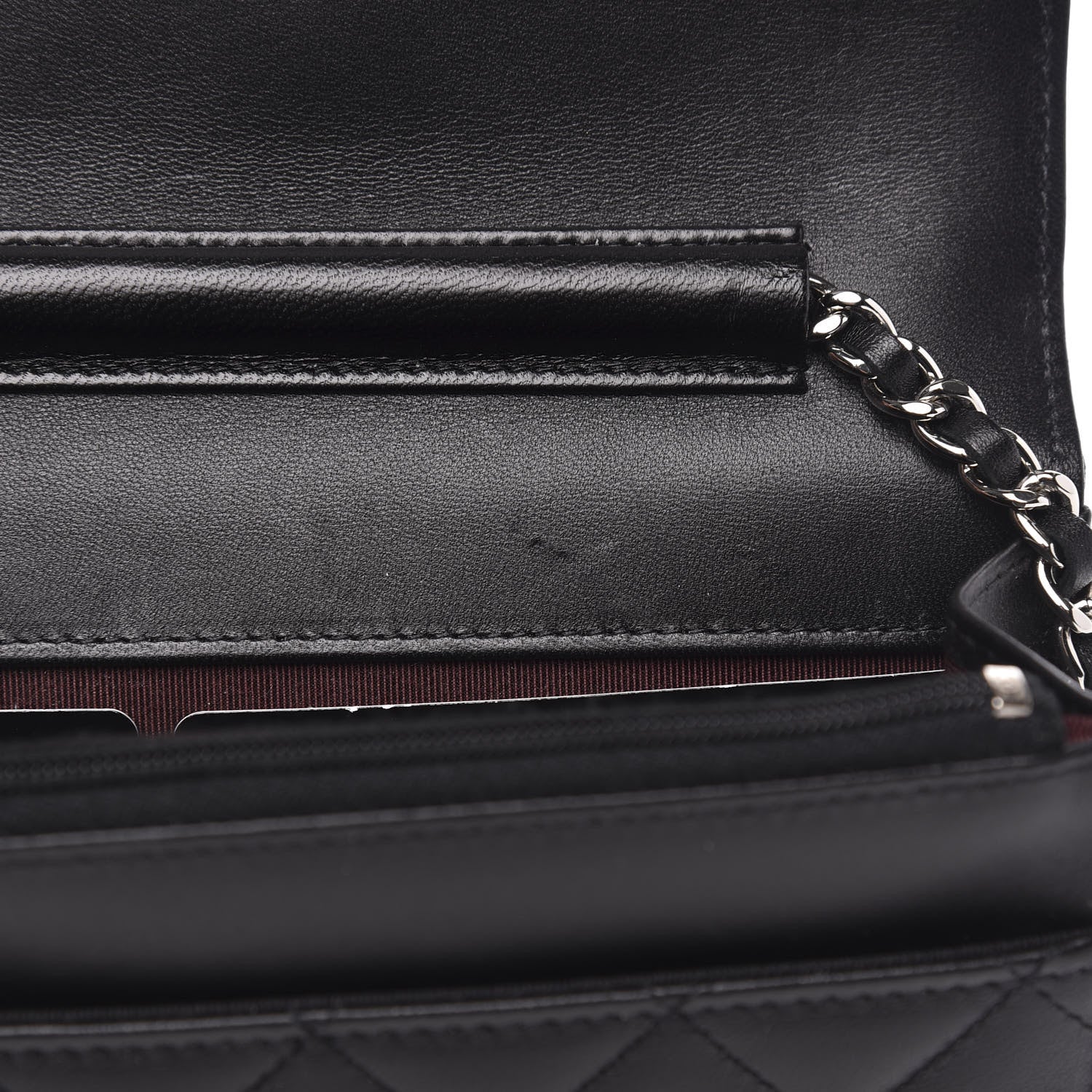 Chanel Lambskin Quilted Wallet On Chain WOC Black 10 of 11