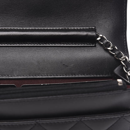 Chanel Lambskin Quilted Wallet On Chain WOC Black 10 of 11