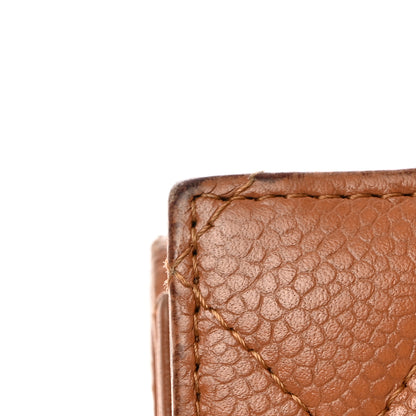 Chanel Caviar Quilted Long Flap Wallet Light Brown 12 of 14