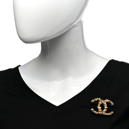 Chanel Pearl Camelia CC Brooch Gold 2 of 5