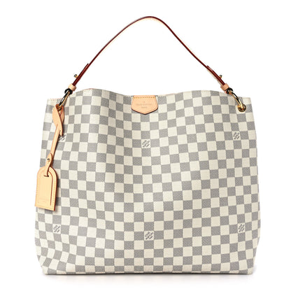 Louis Vuitton Damier Azur Graceful MM Rose Ballerine 1 of 8