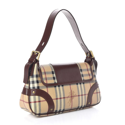 Burberry Haymarket Check Buckle Satchel Brown 3 of 11