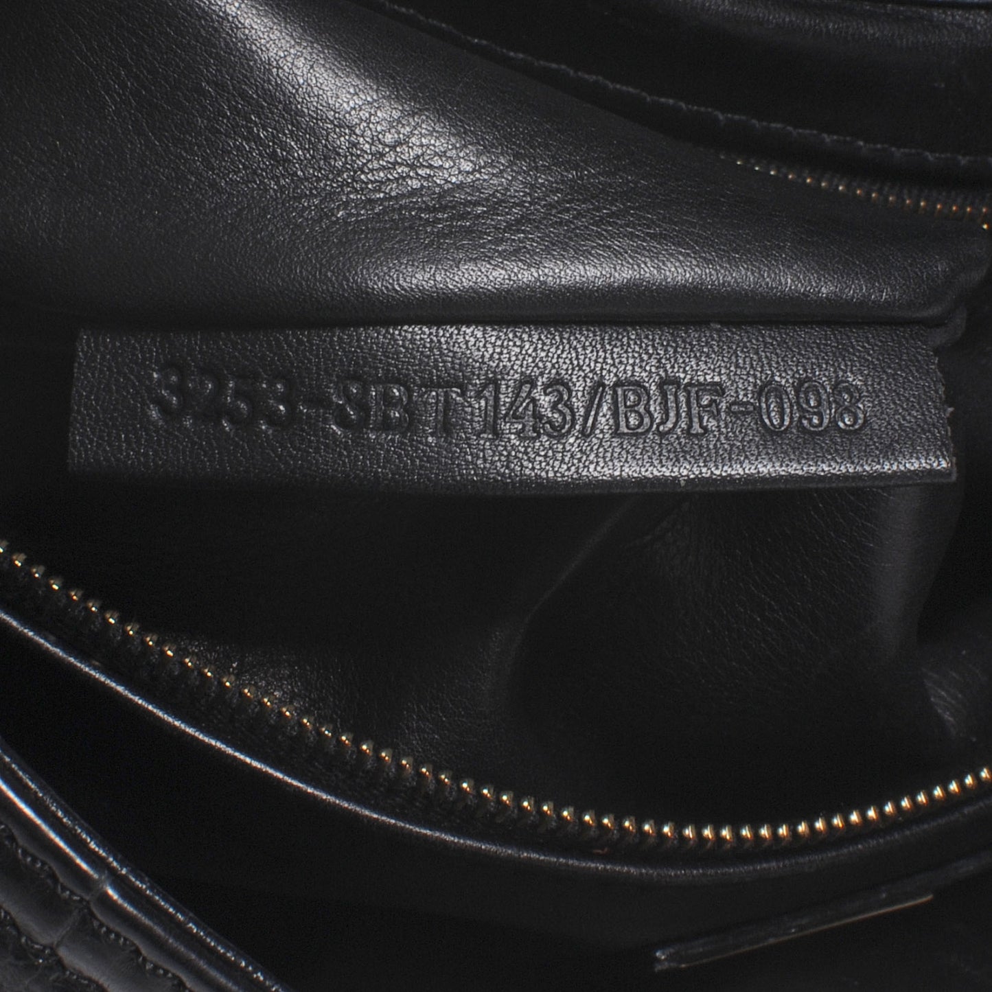 Calfskin Crocodile Embossed Maxi Baguette Black
