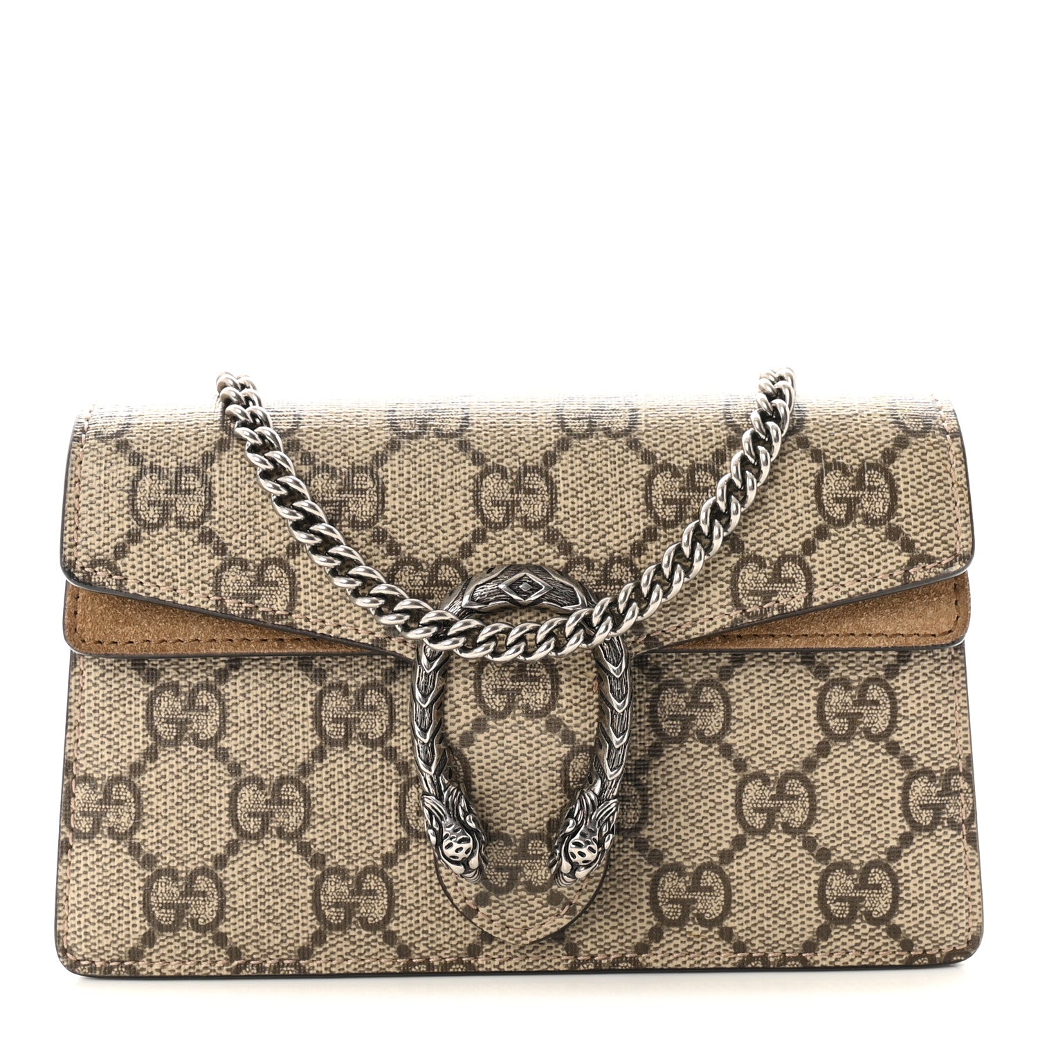 Gucci GG Supreme Monogram Super Mini Dionysus Shoulder Bag Taupe 1 of 10